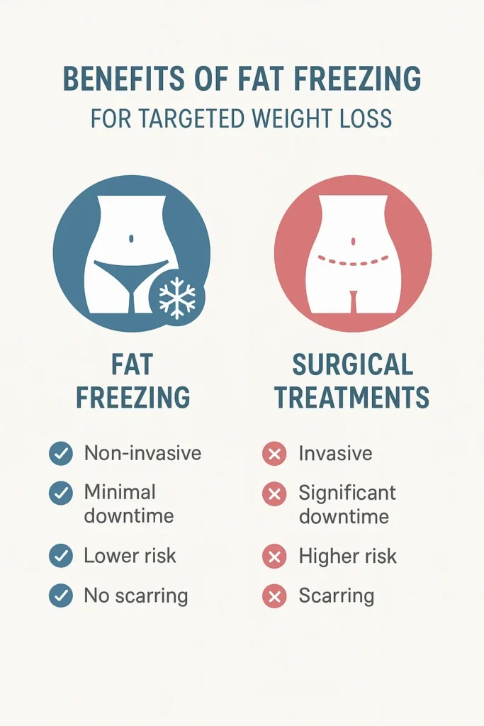 graphic showing the benefits of fat freezing Crawley