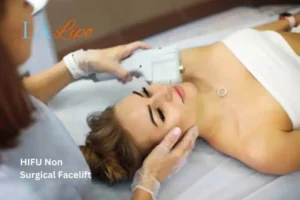 Woman having Hi-Fu to reduce wrinkles Crawley.